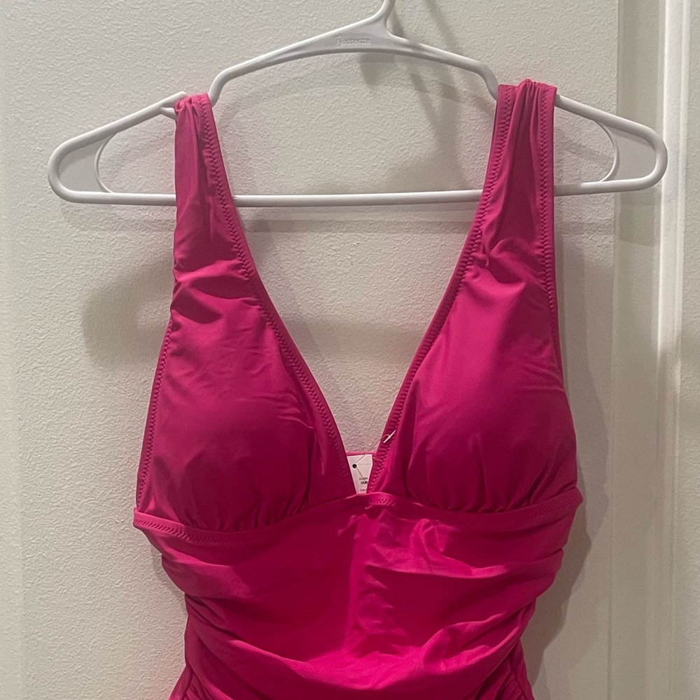 NEW…J.CREW Ruched V-Neck One Piece Swimsuit - Picture 4 of 4